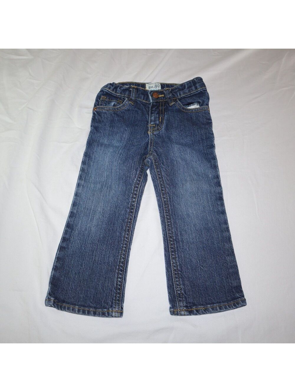 The Children's Place Girls Bootcut Jeans 3T Heart Pocket Dark Wash